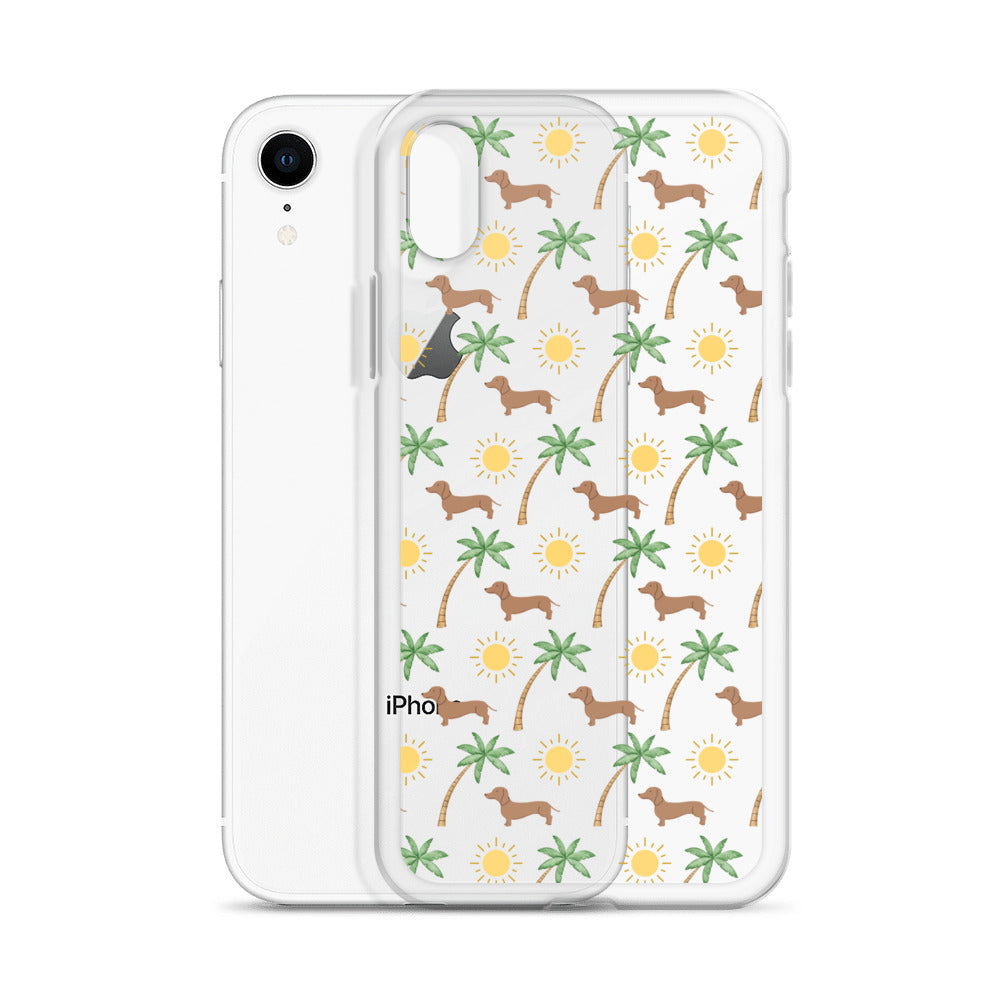 Sunny Palm Dachshund Clear Case for iPhone®