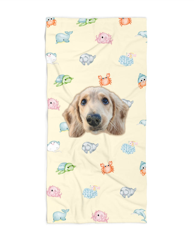 Under The Sea Animal Pawty Custom Beach Towel