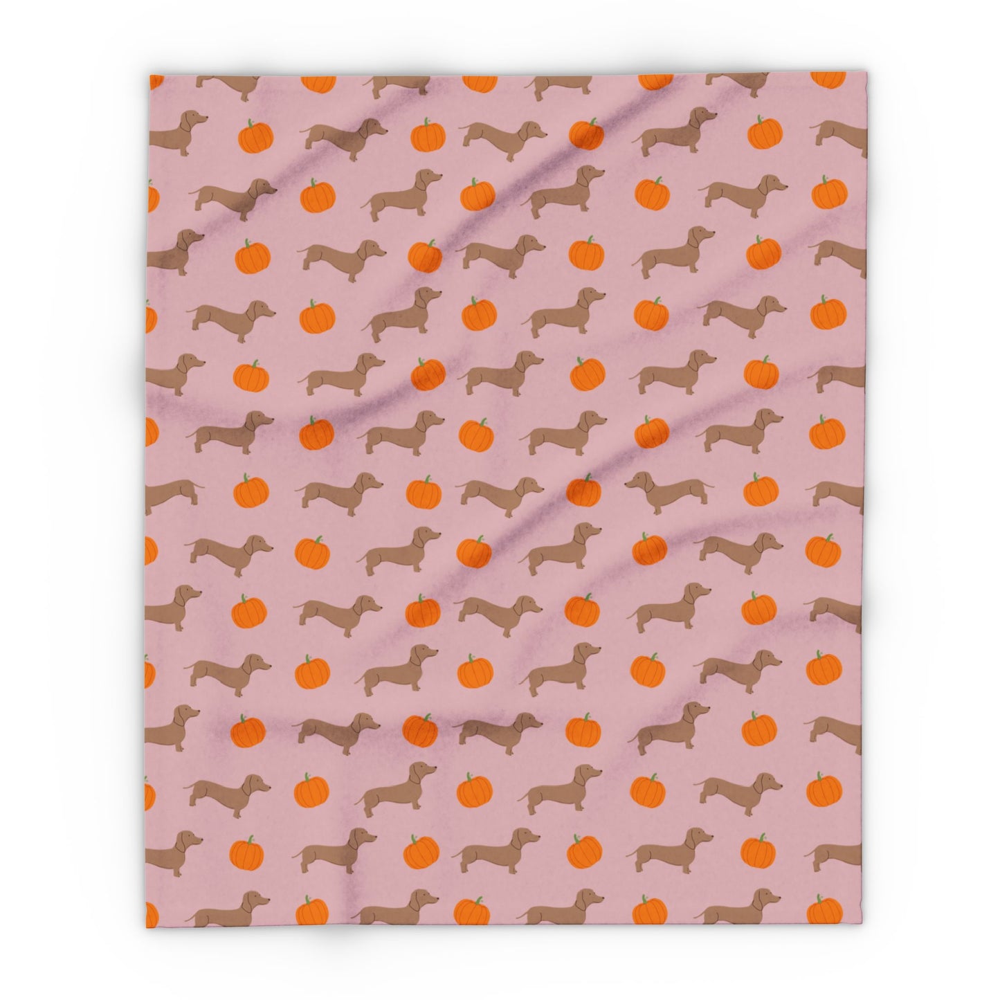 Custom Velveteen Plush Pumpkin & Pups Blanket