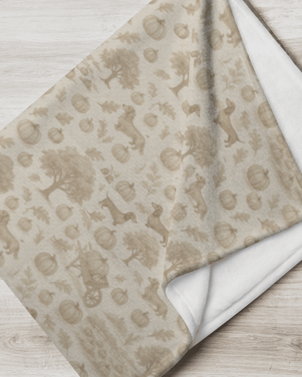 Throw Blanket - Autumn Dachshund Toile