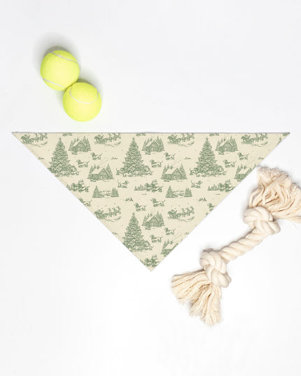 Tie On Dog Bandana - Christman Dachshund Toile