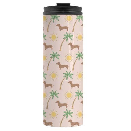 Dachshund Palms Thermal Tumbler 16 oz.