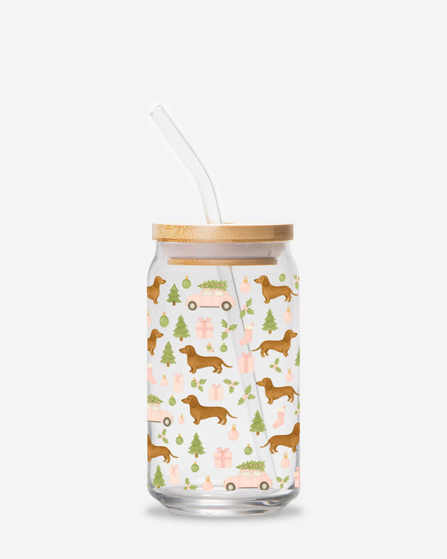 Can Shaped Glass  - Rustic Christmas Wiener Wonderland