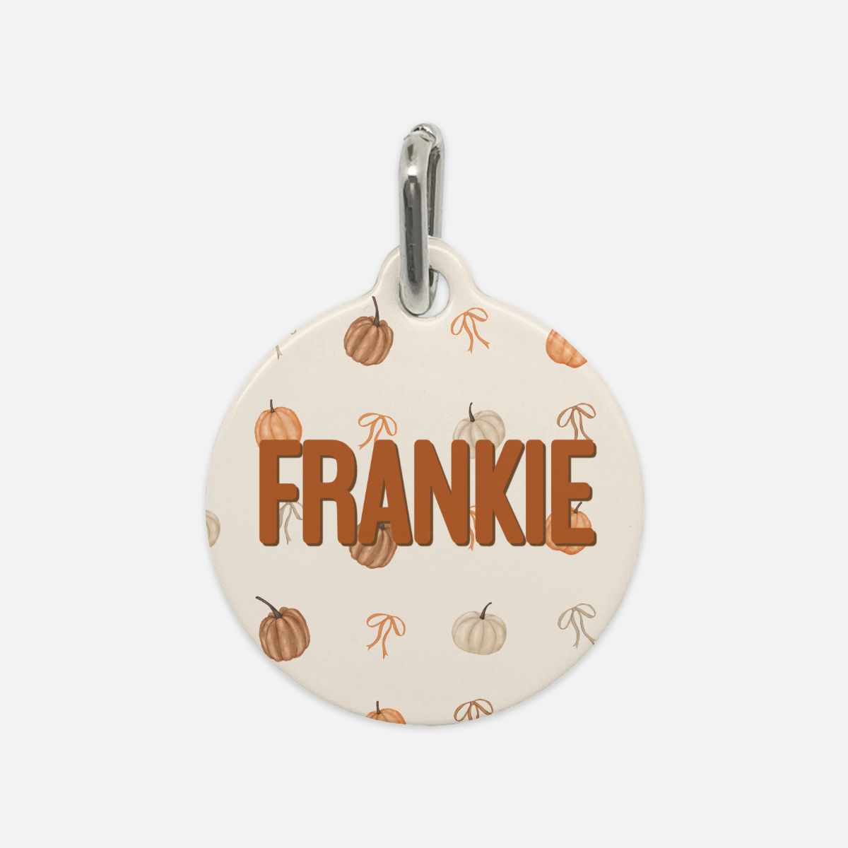 Autumn Coquette Party Round Custom Metal Pet Tag