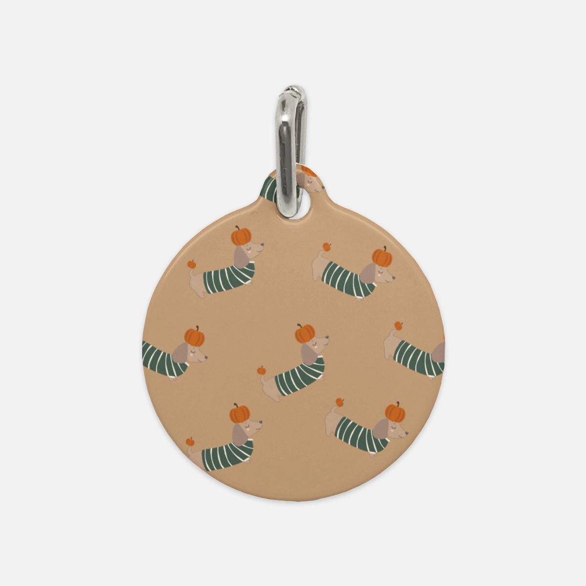 Thankful For Weenies Round Custom Metal Pet Tag