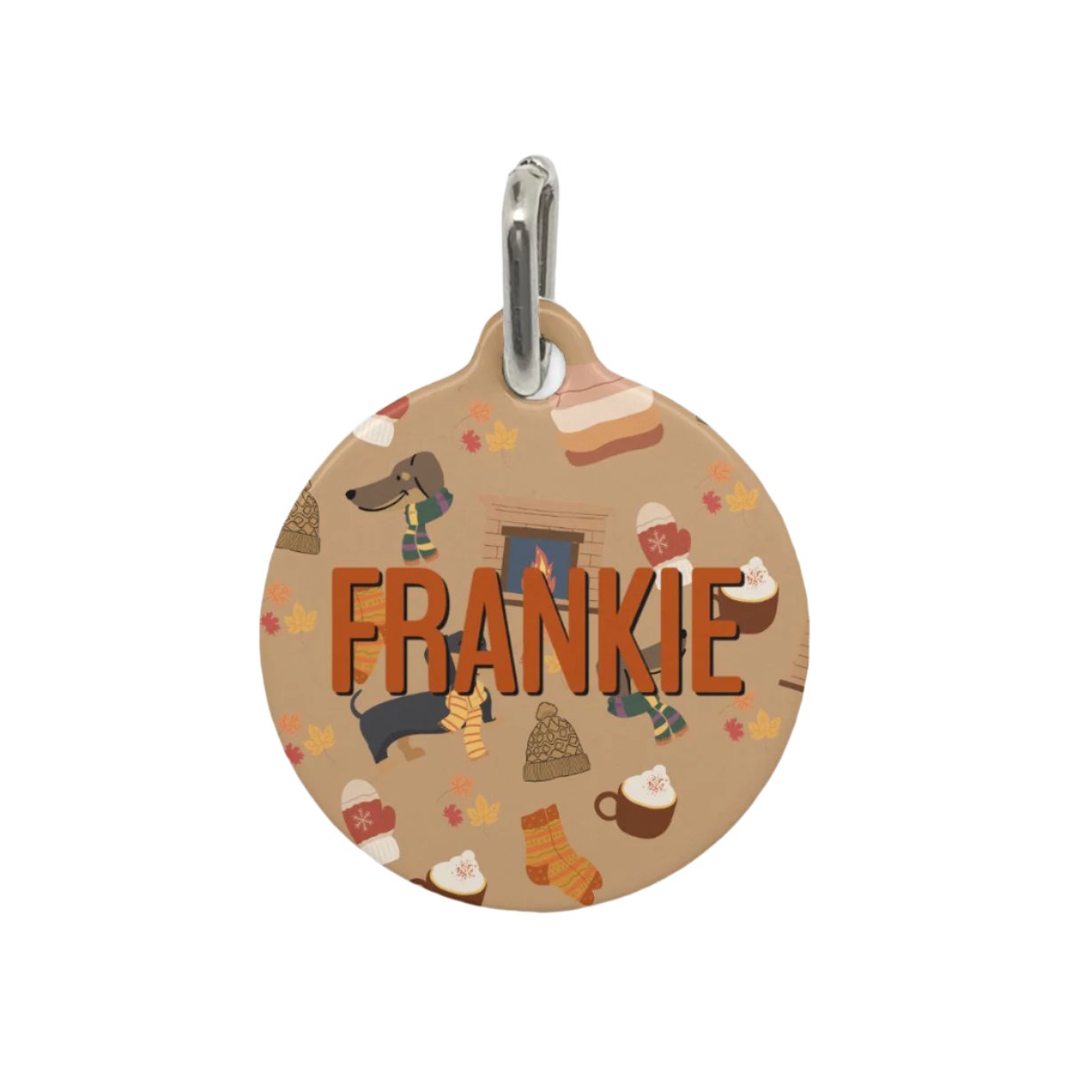 Warm Weenies Round Custom Metal Pet Tag