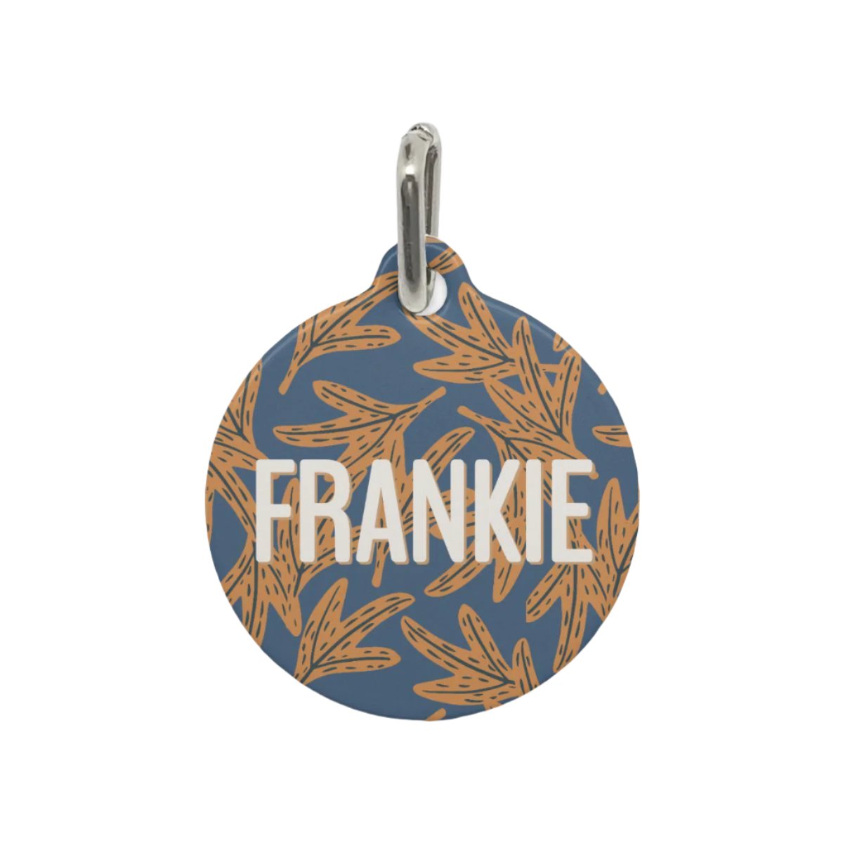 Falling For Autumn Round Custom Metal Pet Tag