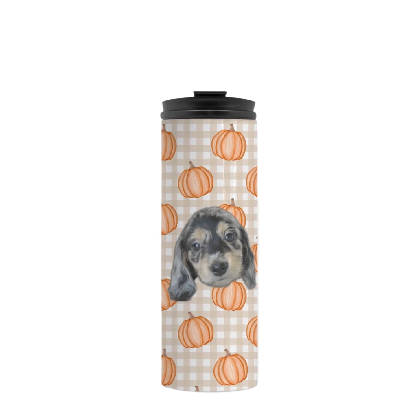 Fall Gingham Custom 16 oz Thermal Tumbler