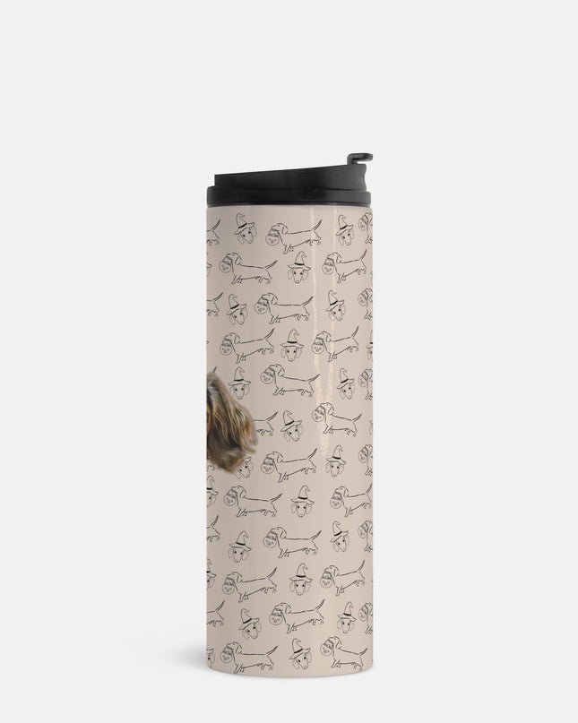 Dachshund Stroll Halloween Edition Custom 16 oz Thermal Tumbler