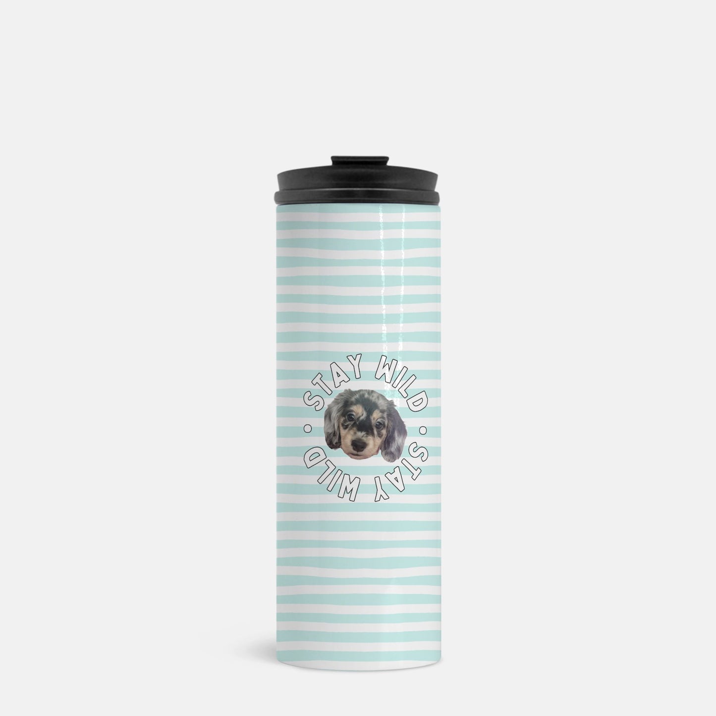 Personalized 'Stay Wild" Striped Custom Thermal Tumbler 16 oz.