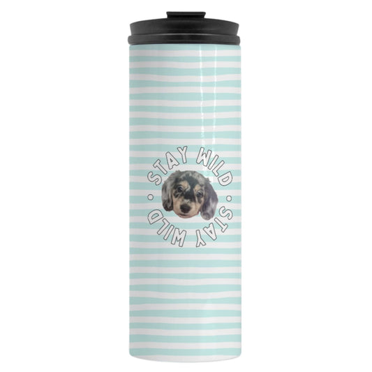 Personalized 'Stay Wild" Striped Custom Thermal Tumbler 16 oz.