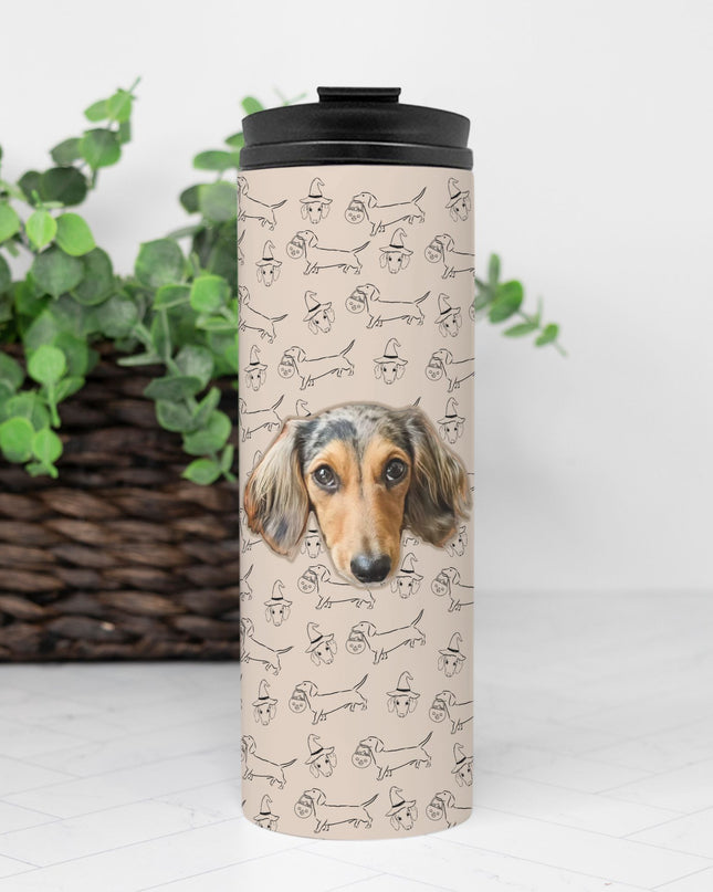 Dachshund Stroll Halloween Edition Custom 16 oz Thermal Tumbler