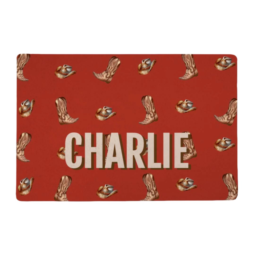 Western Woof Pet Custom Food Mat