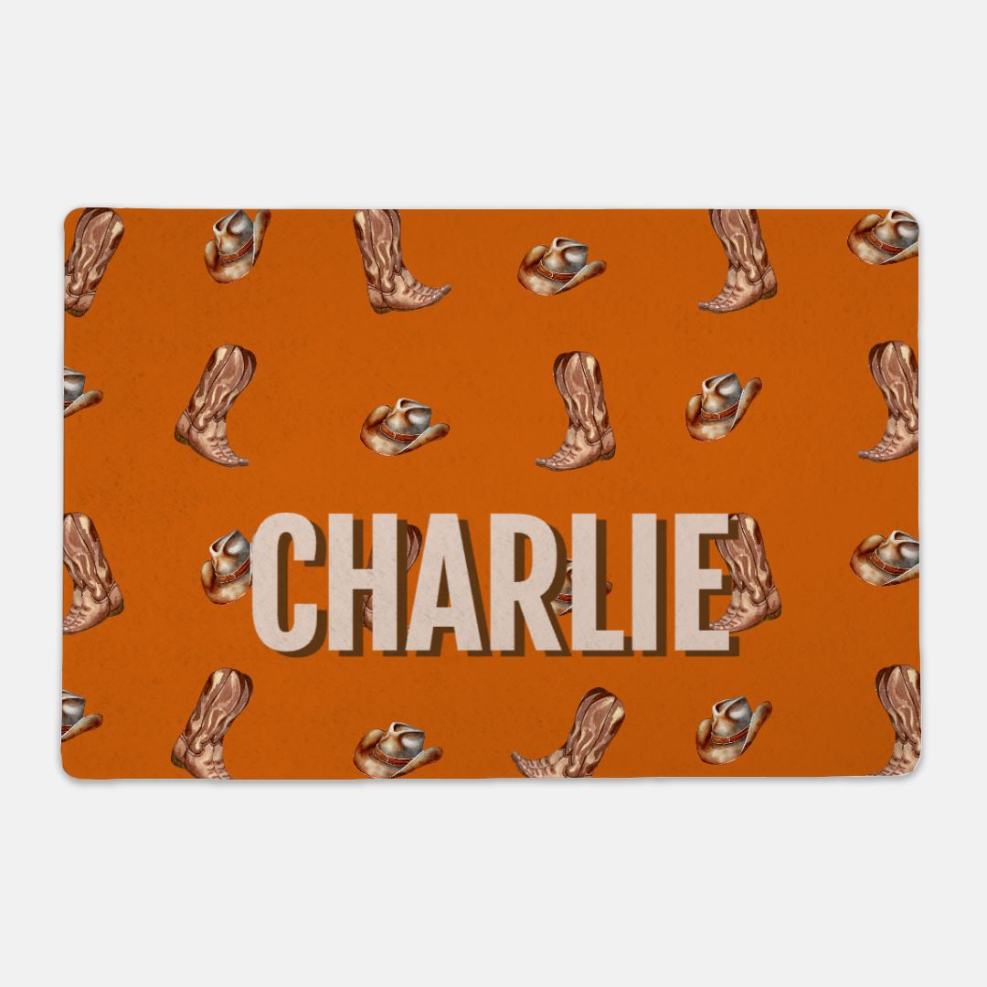 Western Woof Pet Custom Food Mat