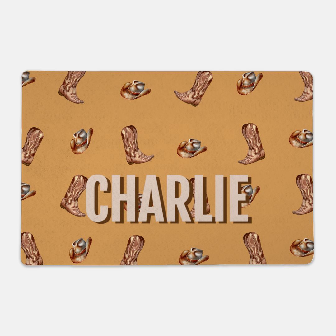 Western Woof Pet Custom Food Mat