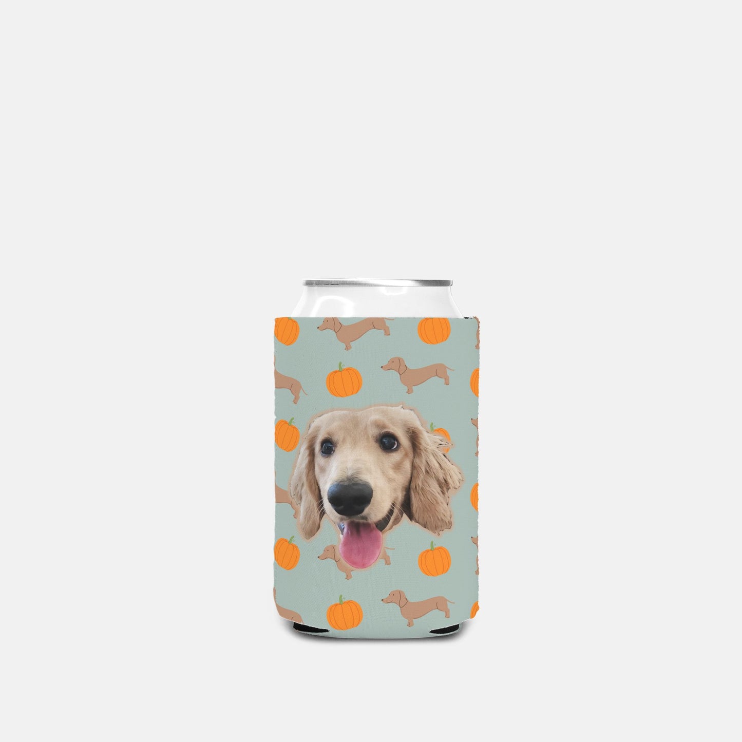 Pumpkins & Pups Custom Can Cooler Koozie