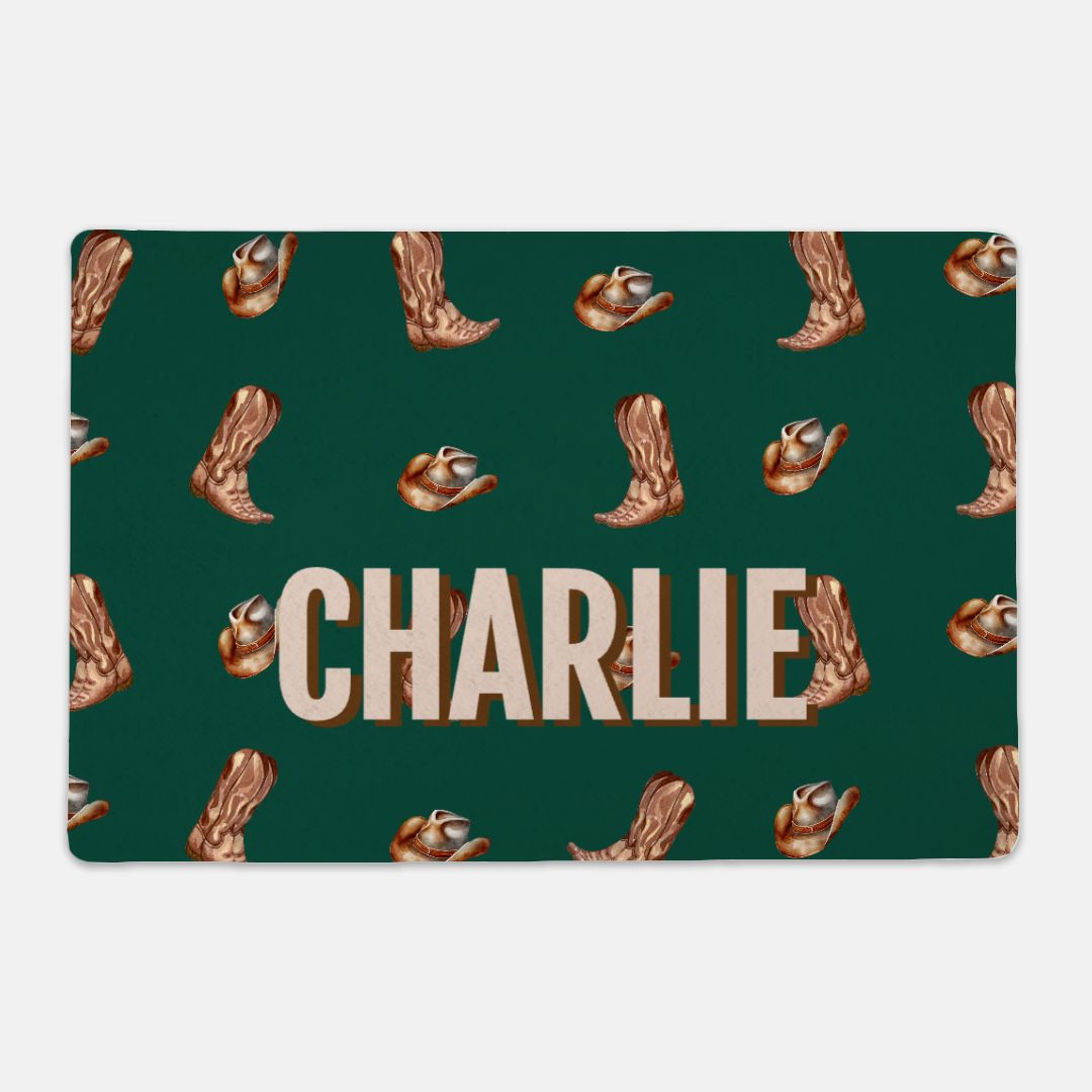 Western Woof Pet Custom Food Mat