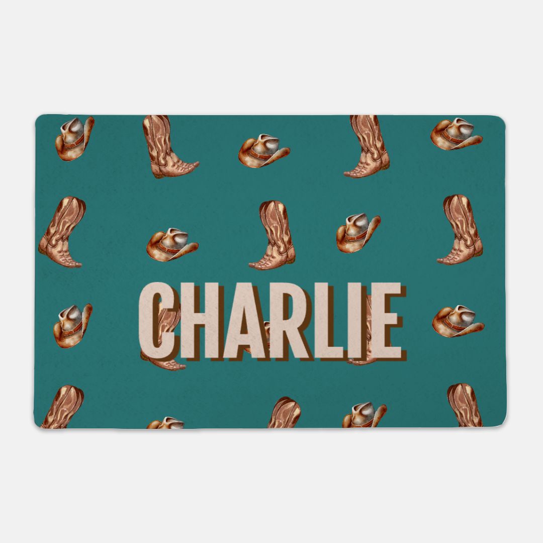 Western Woof Pet Custom Food Mat