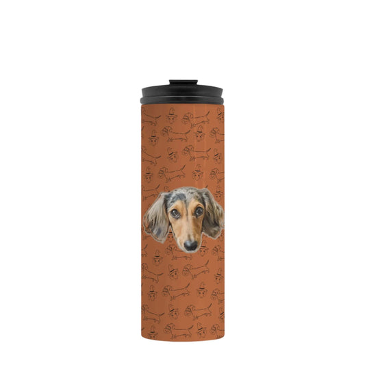 Dachshund Stroll Halloween Edition Custom 16 oz Thermal Tumbler