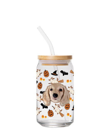 Happy Halloweenie Custom Can-Shaped Glass