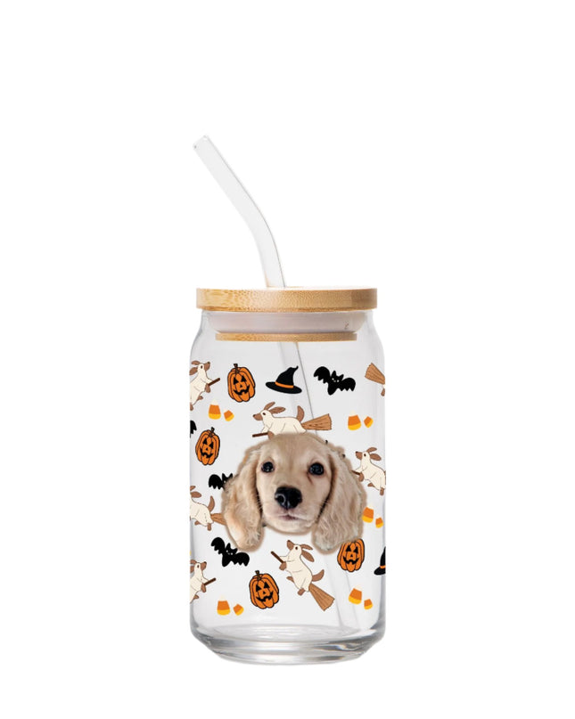 Happy Halloweenie Custom Can-Shaped Glass
