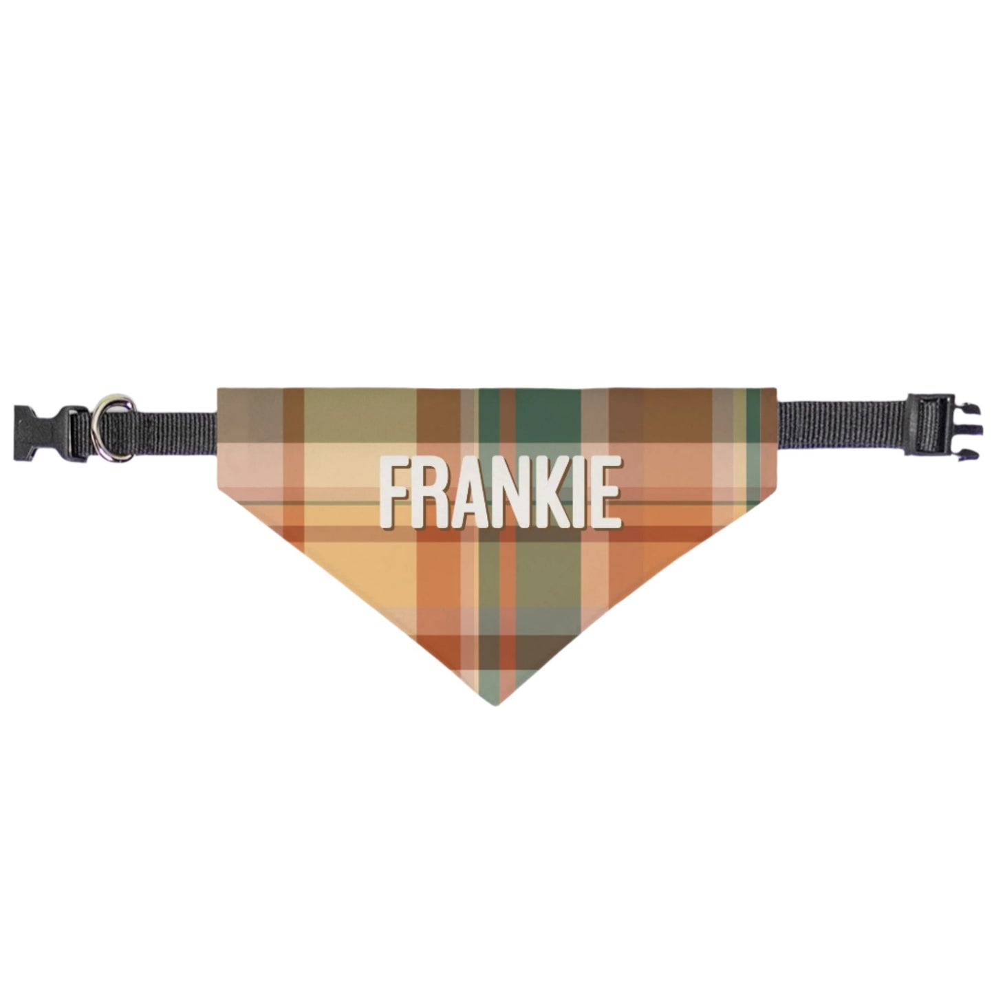 Warm Plaid On Collar Dog Bandana