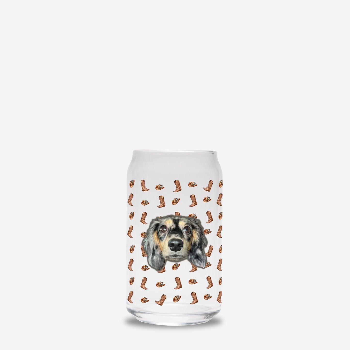 Western Woof Custom Can-Shaped Glass