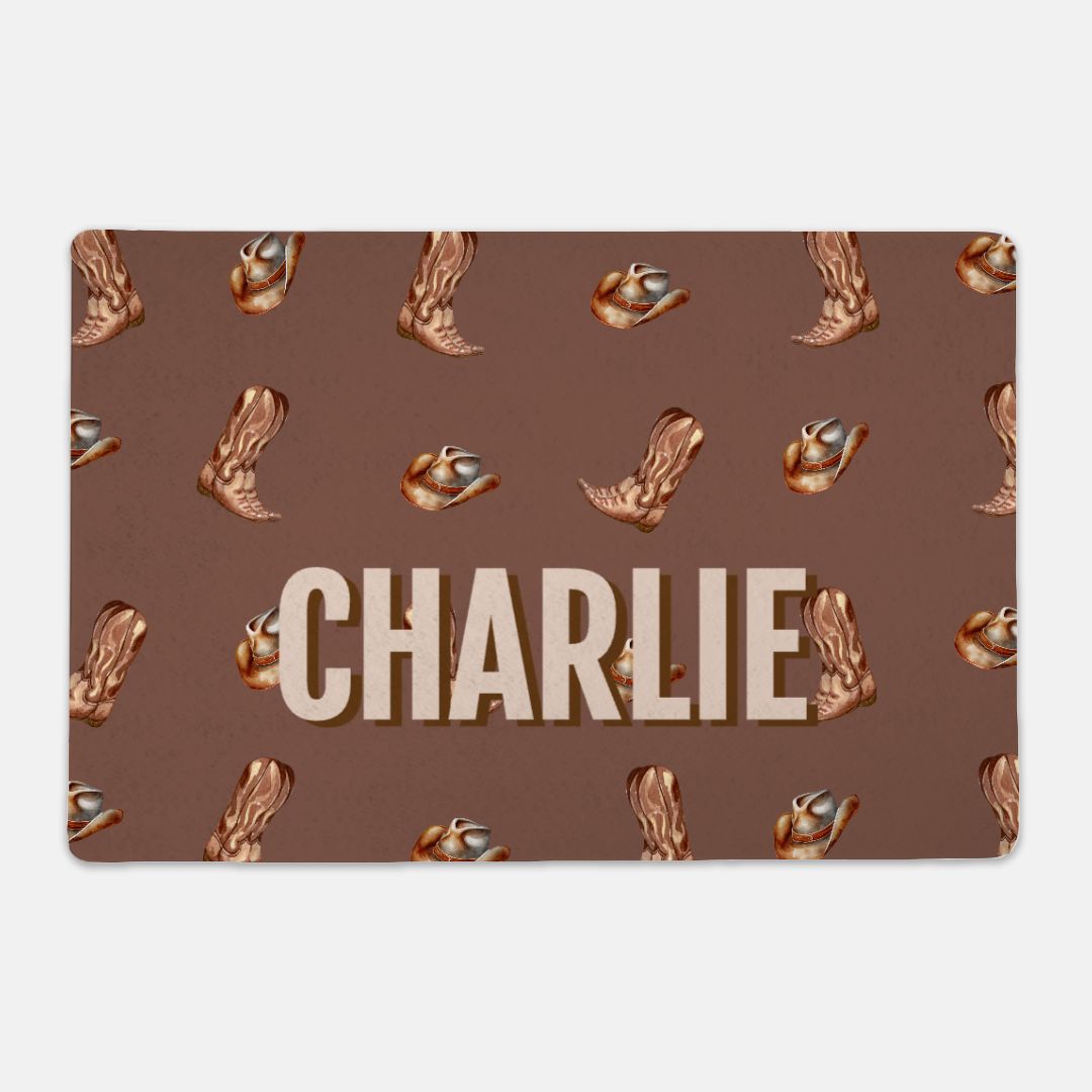 Western Woof Pet Custom Food Mat