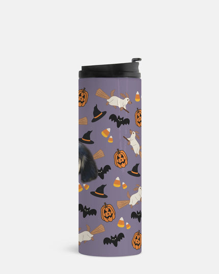 Happy Halloweenie Custom 16oz Thermal Tumbler – Personalized with Your Pet’s Face