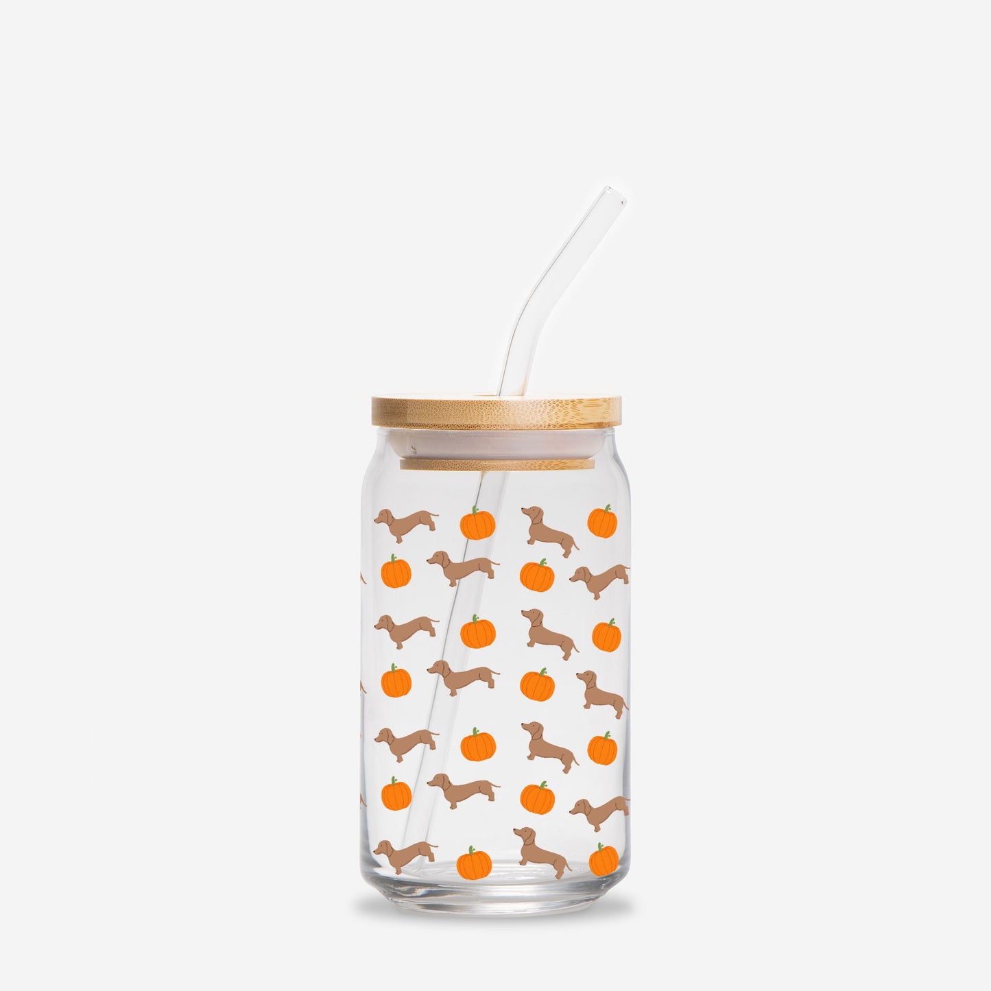 Pumpkins & Pups Custom Can-Shaped Glass