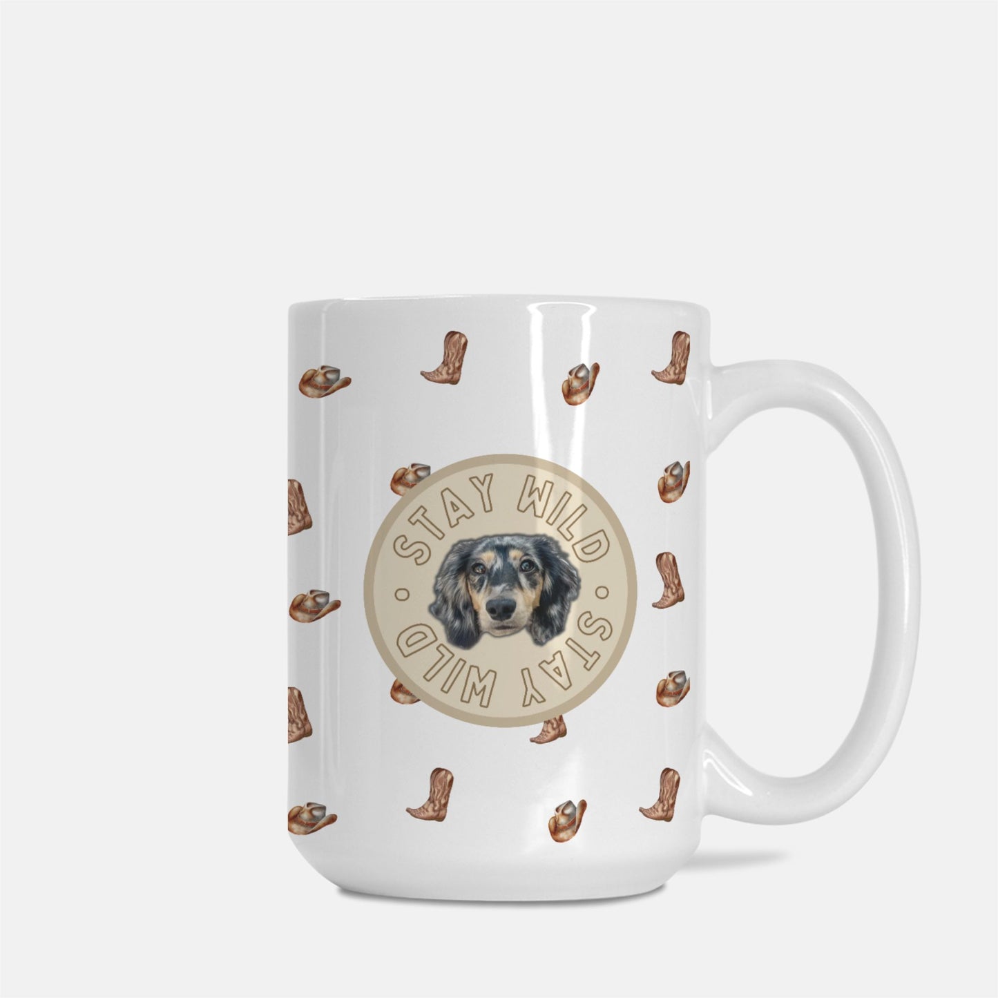 Western Woof Custom White Glossy Mug