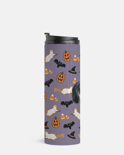 Happy Halloweenie Custom 16oz Thermal Tumbler – Personalized with Your Pet’s Face