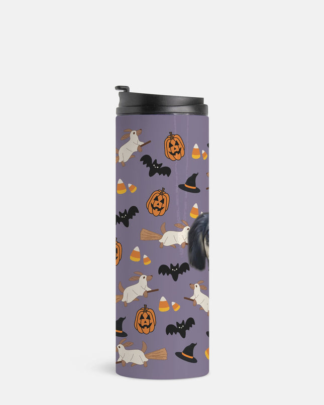 Happy Halloweenie Custom 16oz Thermal Tumbler – Personalized with Your Pet’s Face