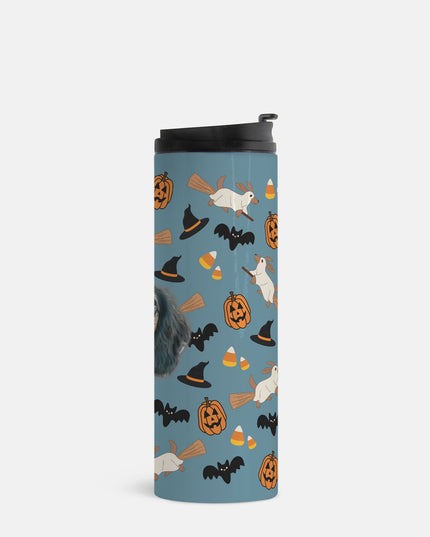 Happy Halloweenie Custom 16oz Thermal Tumbler – Personalized with Your Pet’s Face