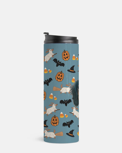 Happy Halloweenie Custom 16oz Thermal Tumbler – Personalized with Your Pet’s Face