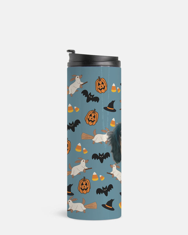 Happy Halloweenie Custom 16oz Thermal Tumbler – Personalized with Your Pet’s Face