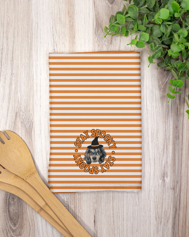 Hostess Towel -  Custom 'Stay Spooky' Stripes