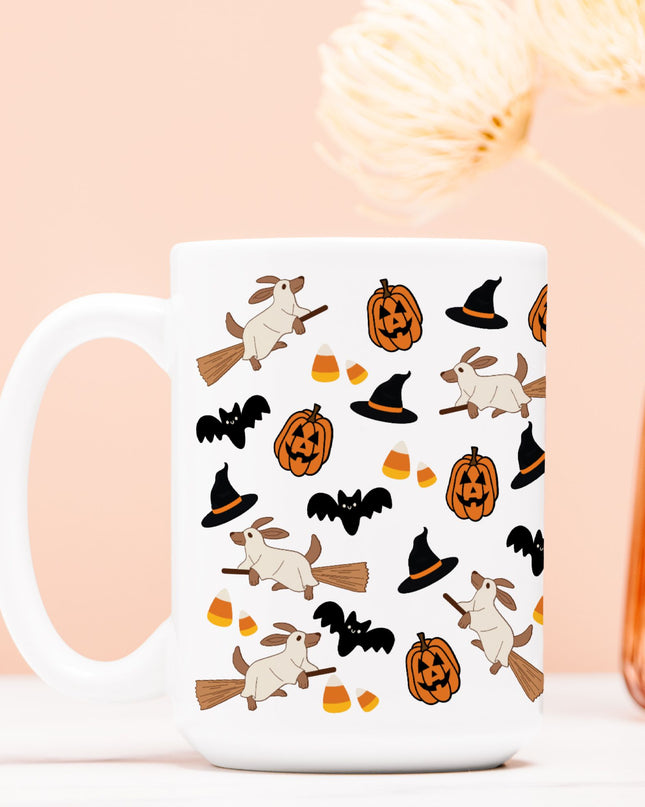 Happy Halloweenie Custom White Glossy Coffee Mug