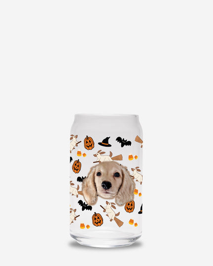 Happy Halloweenie Custom Can-Shaped Glass
