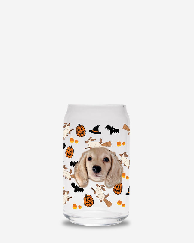 Happy Halloweenie Custom Can-Shaped Glass