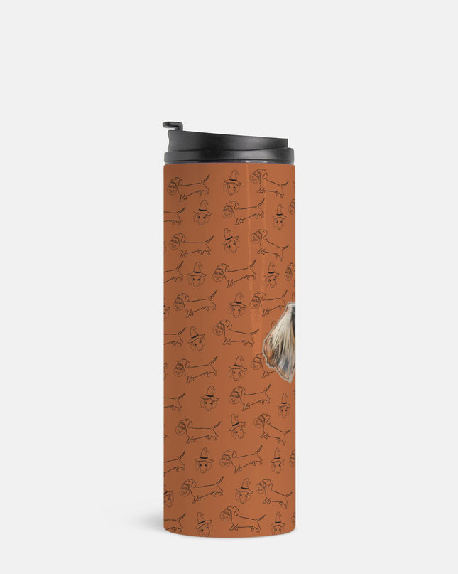 Dachshund Stroll Halloween Edition Custom 16 oz Thermal Tumbler
