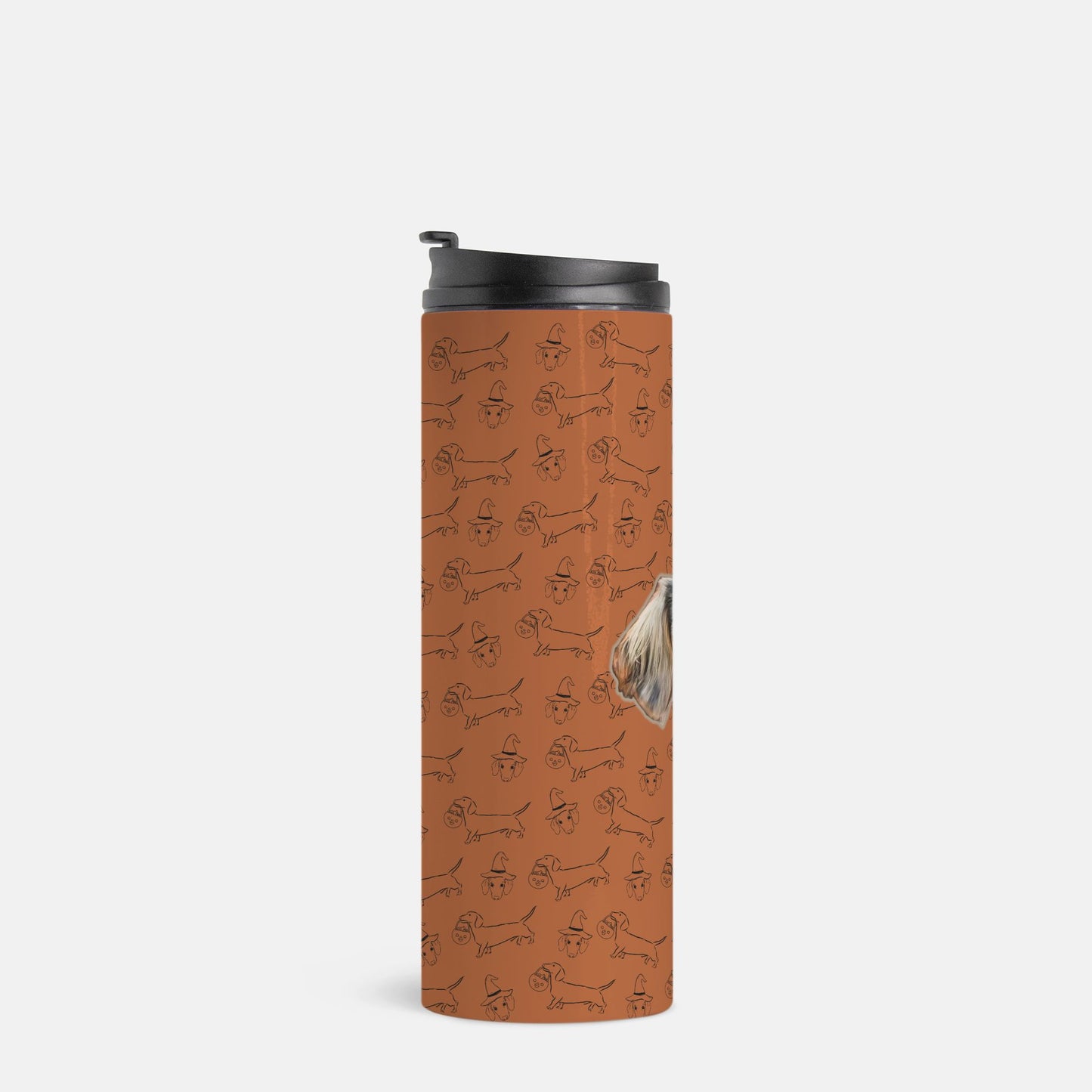 Dachshund Stroll Halloween Edition Custom 16 oz Thermal Tumbler