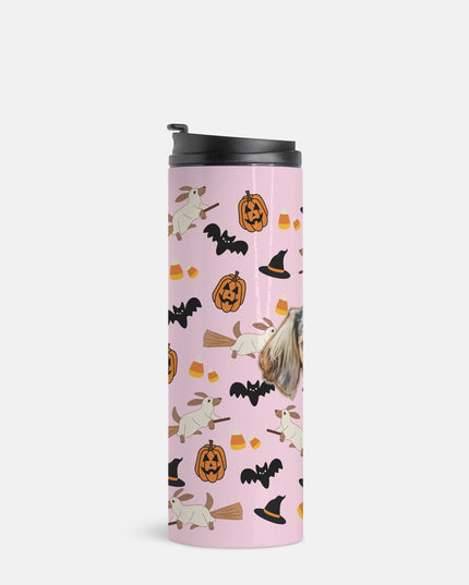 Happy Halloweenie Custom 16oz Thermal Tumbler – Personalized with Your Pet’s Face