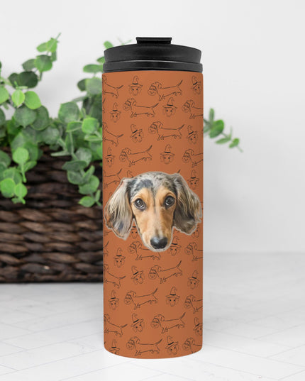Dachshund Stroll Halloween Edition Custom 16 oz Thermal Tumbler