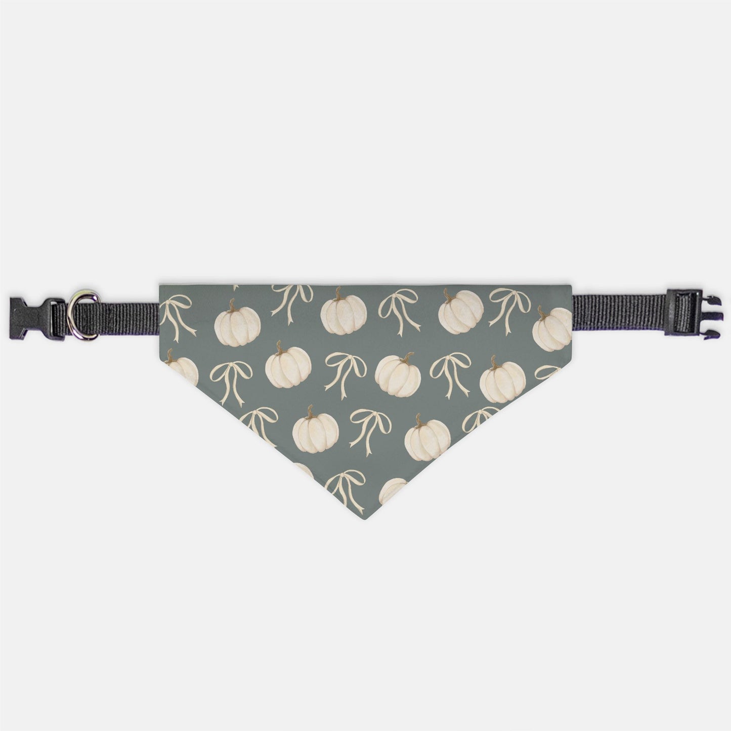 Neutral Harvest Hues: Bows & Pumpkins Collar Bandana