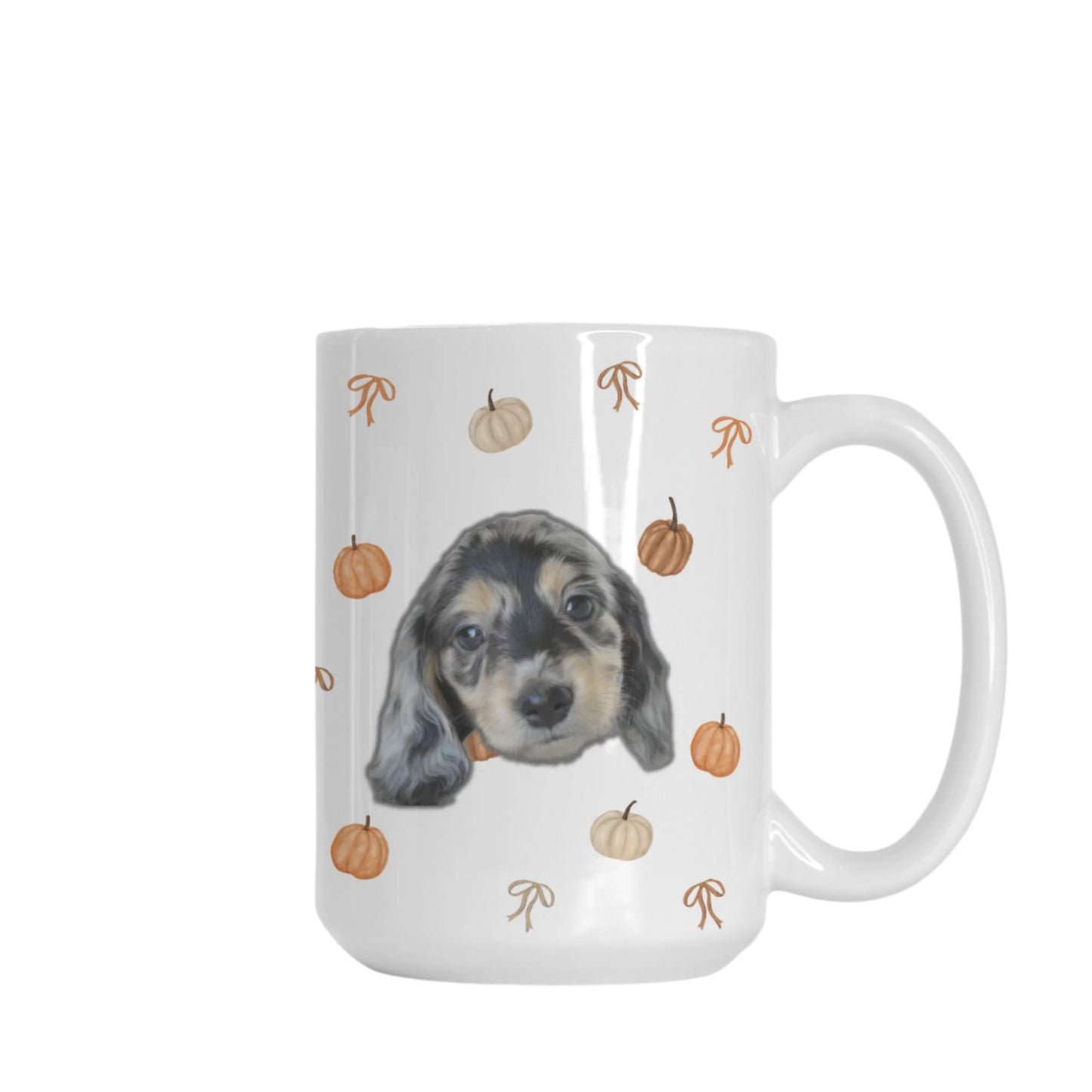 Autumn Coquette White Glossy Custom Coffee Mug