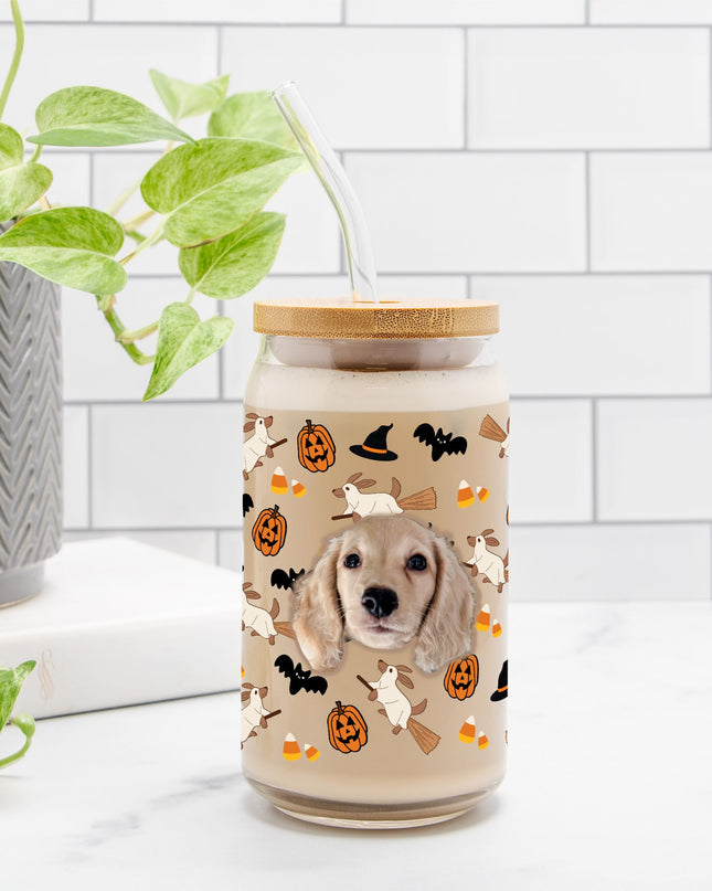 Happy Halloweenie Custom Can-Shaped Glass