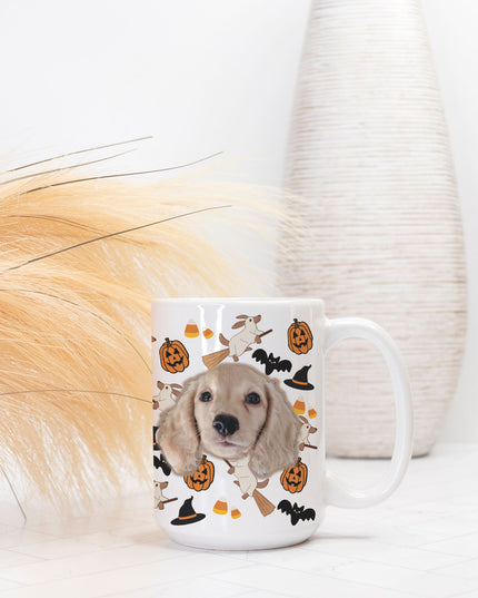 Happy Halloweenie Custom White Glossy Coffee Mug