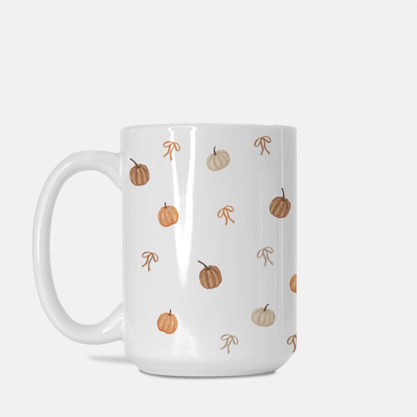 Autumn Coquette White Glossy Custom Coffee Mug