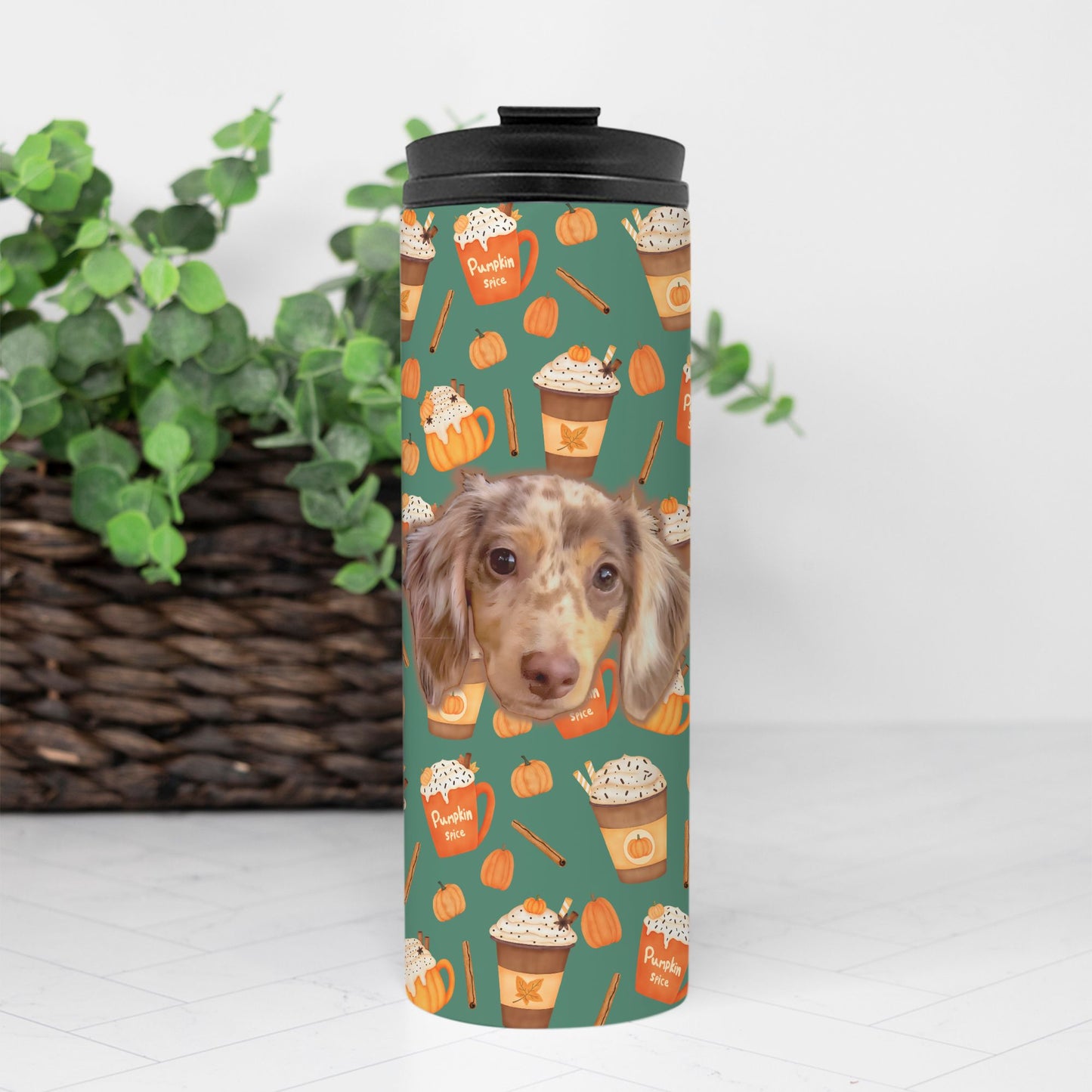 Pumpkin Spice Pawtte Custom 16 oz Thermal Tumbler